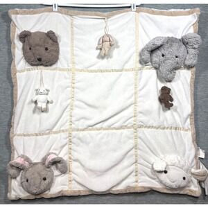 Pottery Barn Kids Plush Activity Blanket Play‎ Mat Animal Bear Bunny Elephant
